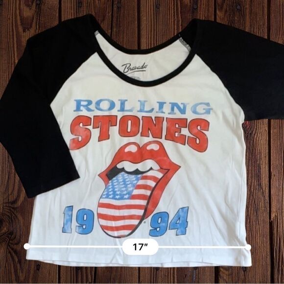 Rolling Stones Womens Medium 1994 Voodoo Lounge Tour Baseball-Style Tee • Raglan - Picture 9 of 13